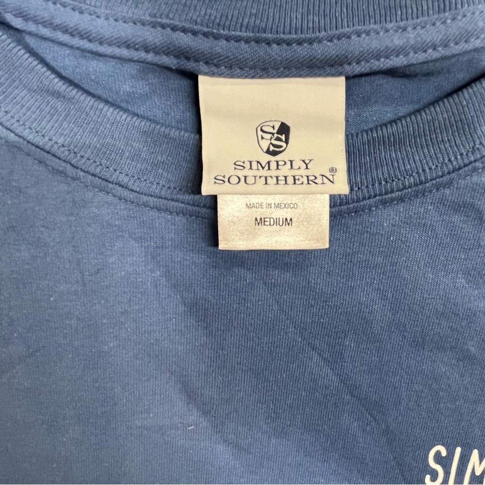 Simply southern size medium blue long sleeve shirt with dog and phrase on back. - Picture 8 of 8